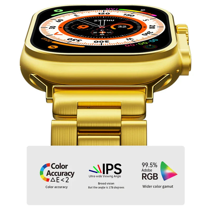 2024 C9 Ultra Max Gold Edition Color Smartwatch Upgraded Version | 2.1 Inch Screen With Hryfine App