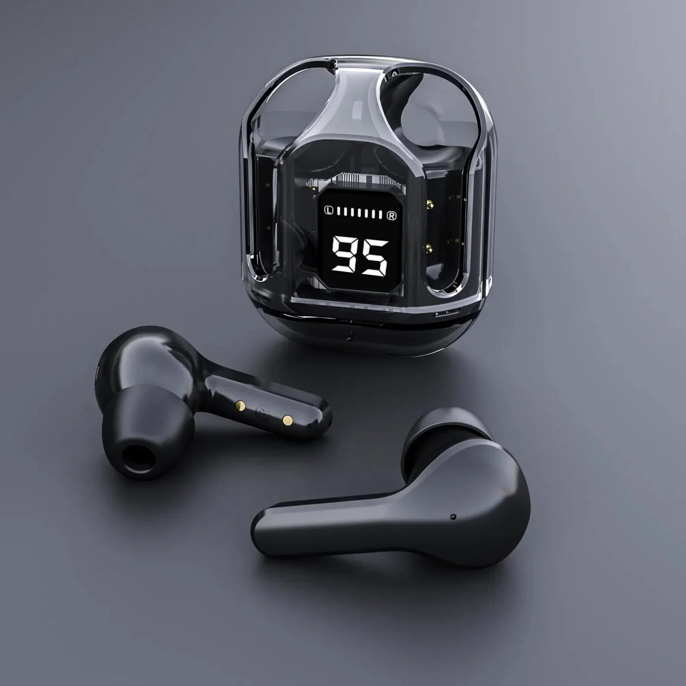 Premium Quality Air 31 Transparent Crystal Bluetooth Wireless Earbuds Head Set for Clear Loud & Distortion Free Sound