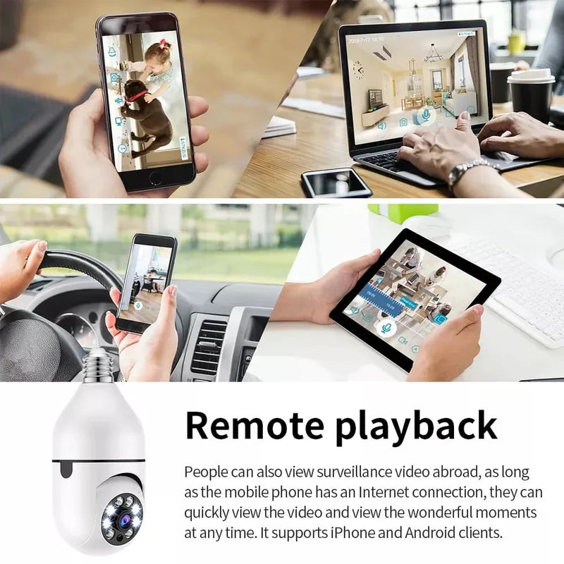 360° Wireless Wifi Bulb Cctv Camera | Security Light Bulb Camera