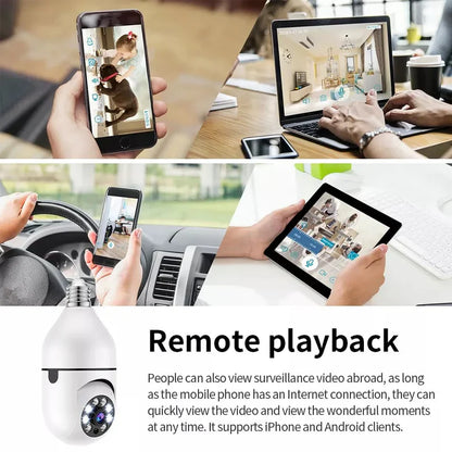 360° Wireless Wifi Bulb Cctv Camera | Security Light Bulb Camera