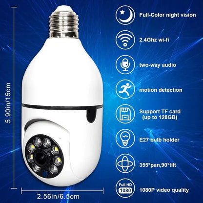 360° Wireless Wifi Bulb Cctv Camera | Security Light Bulb Camera