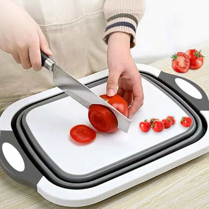 2 in 1 Folding Drainable Kitchen Cutting Board