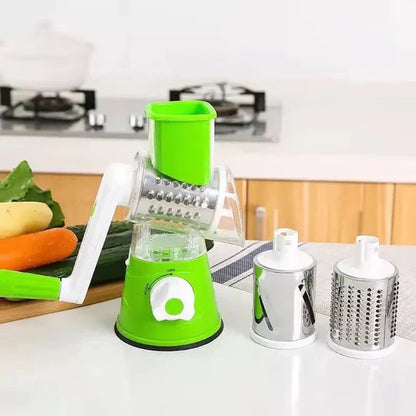 3 In 1 Manual Rotary Cheese Grater Multifunctional Drum Vegetable Cutter Slicer Potato Chopper Mandoliner Kitchen Accessories Set